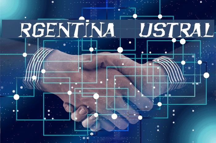 Argentina Austral Font examples