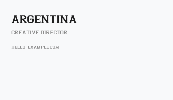 Argentina Business Card