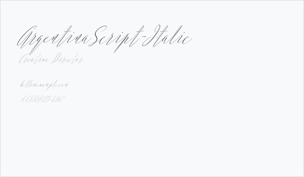 ArgentinaScript-Italic Business Card