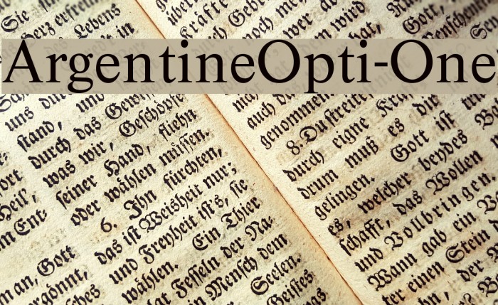 ArgentineOpti-One Font examples