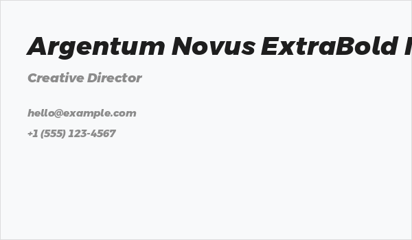 Argentum Novus ExtraBold Italic Business Card