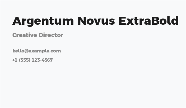 Argentum Novus ExtraBold Business Card