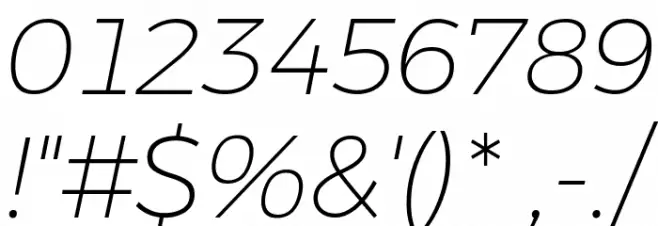 Argentum Novus ExtraLight Italic Font OTHER CHARS