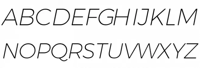 Argentum Novus ExtraLight Italic Шрифта ВЕРХНИЙ