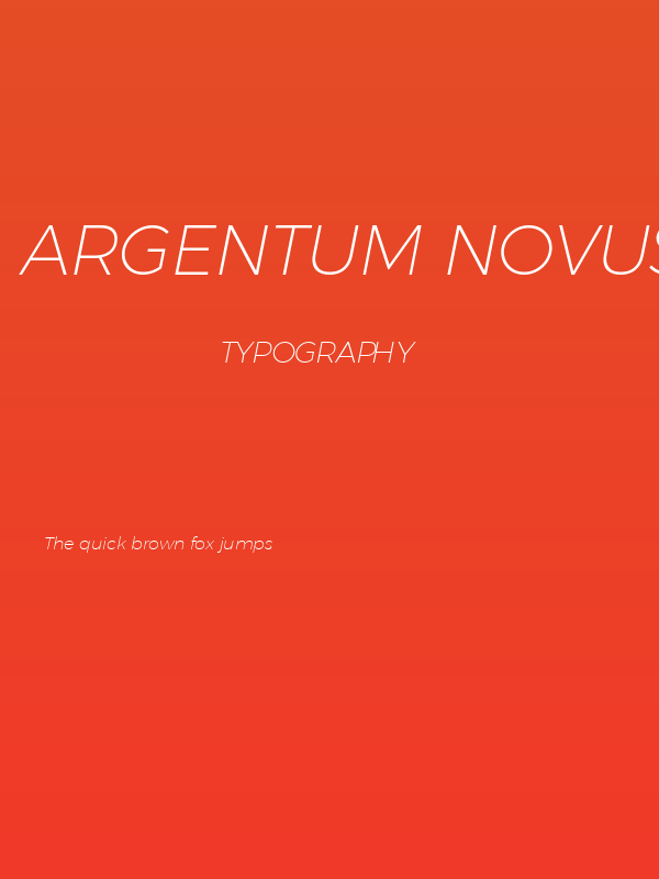 Argentum Novus ExtraLight Italic Poster