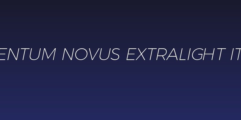 Argentum Novus ExtraLight Italic Social Header
