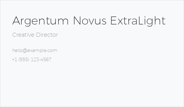 Argentum Novus ExtraLight Business Card