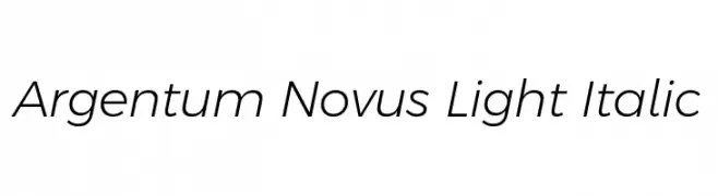 Argentum Novus Light Italic  Fuentes Gratis Descargar