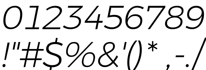 Argentum Novus Light Italic Font OTHER CHARS
