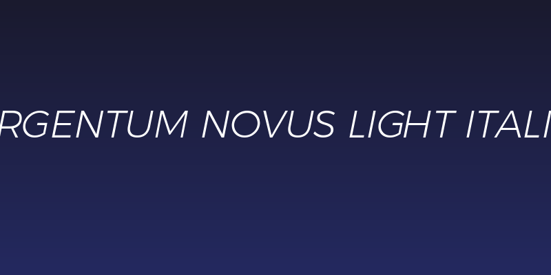 Argentum Novus Light Italic Social Header