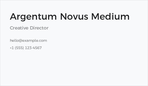 Argentum Novus Medium Business Card