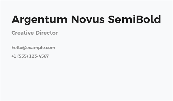 Argentum Novus SemiBold Business Card