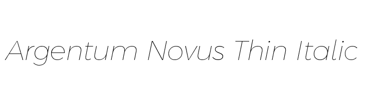 Argentum Novus Thin Italic  Free Fonts Download