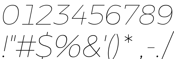 Argentum Novus Thin Italic Font OTHER CHARS