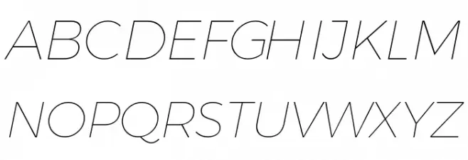 Argentum Novus Thin Italic Schriftart Groß