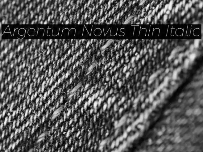 Argentum Novus Thin Italic Schriftart examples
