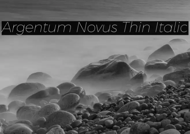 Argentum Novus Thin Italic Schriftart examples