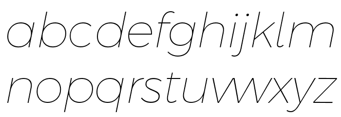Argentum Novus Thin Italic Font LOWERCASE