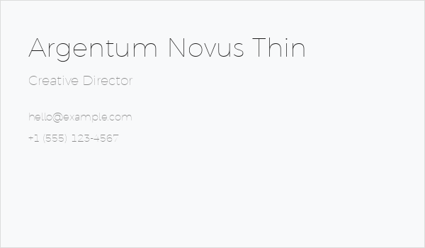 Argentum Novus Thin Business Card