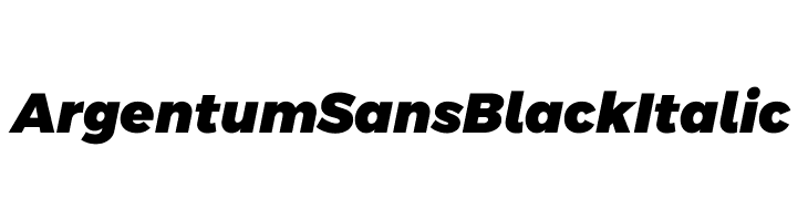 Argentum Sans Black Italic Font