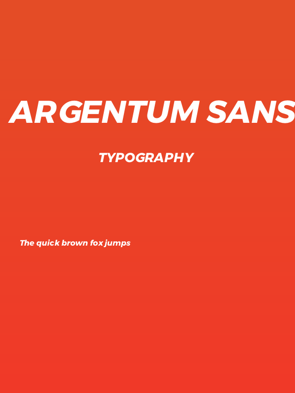 Argentum Sans Bold Italic Poster