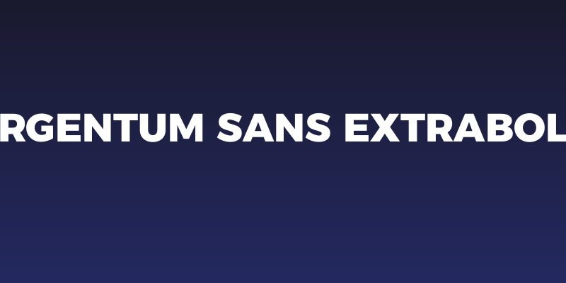 Argentum Sans ExtraBold Social Header