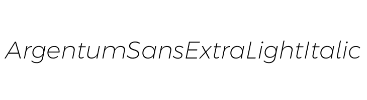 Argentum Sans ExtraLight Italic Font