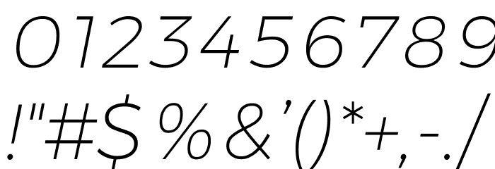 Argentum Sans ExtraLight Italic Font OTHER CHARS