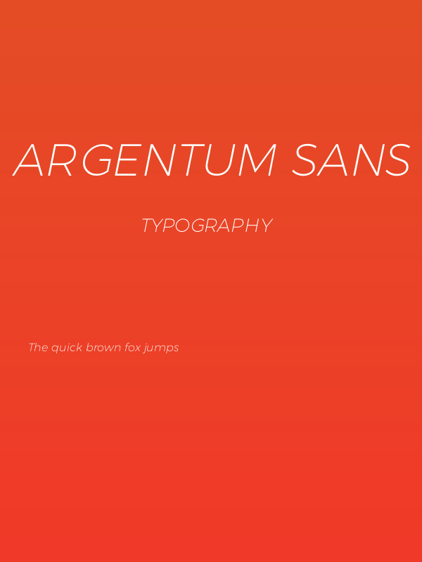 Argentum Sans ExtraLight Italic Poster