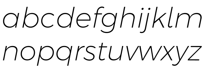 Argentum Sans ExtraLight Italic Font LOWERCASE