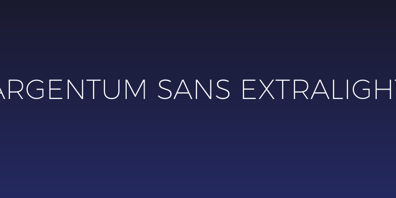 Argentum Sans ExtraLight Social Header