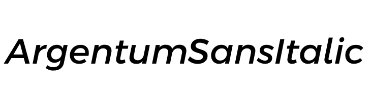 Argentum Sans Italic Font