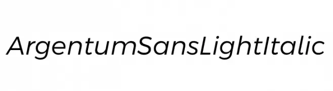 Argentum Sans Light Italic  フリーフォントのダウンロード