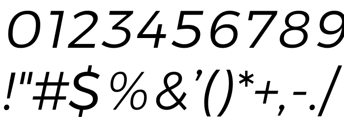 Argentum Sans Light Italic Font OTHER CHARS