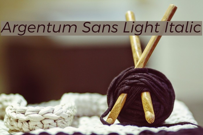 Argentum Sans Light Italic Font examples