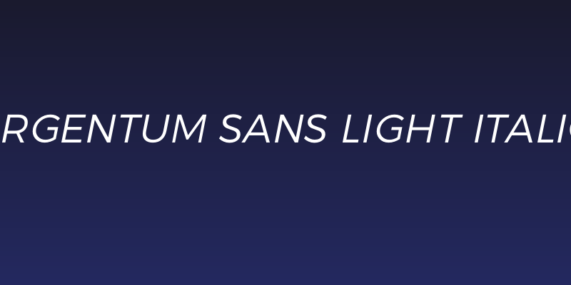 Argentum Sans Light Italic Social Header