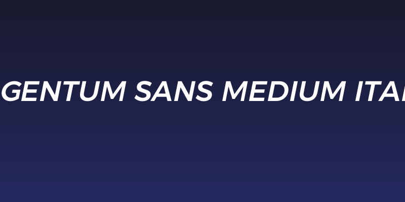 Argentum Sans Medium Italic Social Header