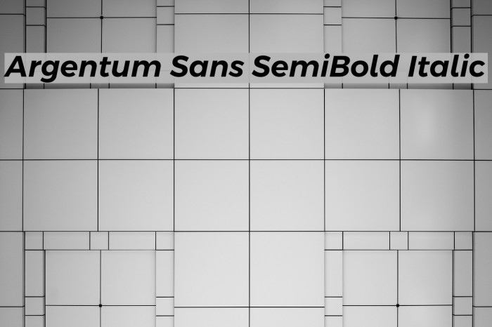 Argentum Sans SemiBold Italic Font examples