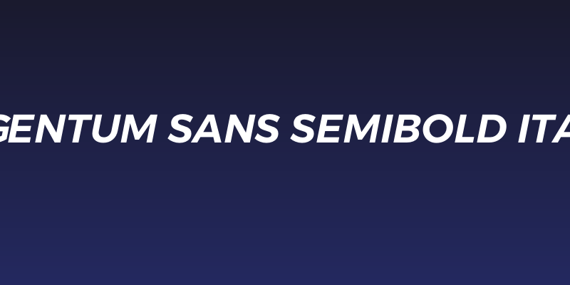 Argentum Sans SemiBold Italic Social Header