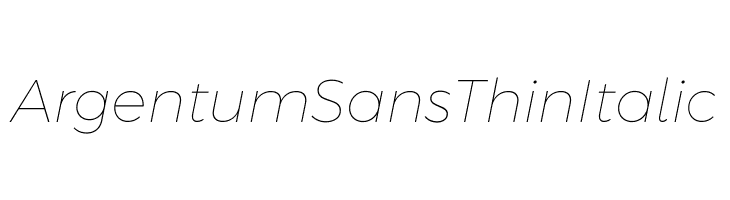 Argentum Sans Thin Italic Font