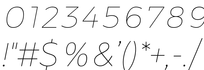 Argentum Sans Thin Italic Font OTHER CHARS