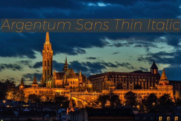 Argentum Sans Thin Italic Font examples