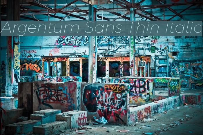 Argentum Sans Thin Italic Font examples