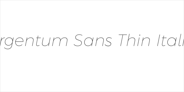 Argentum Sans Thin Italic Logo