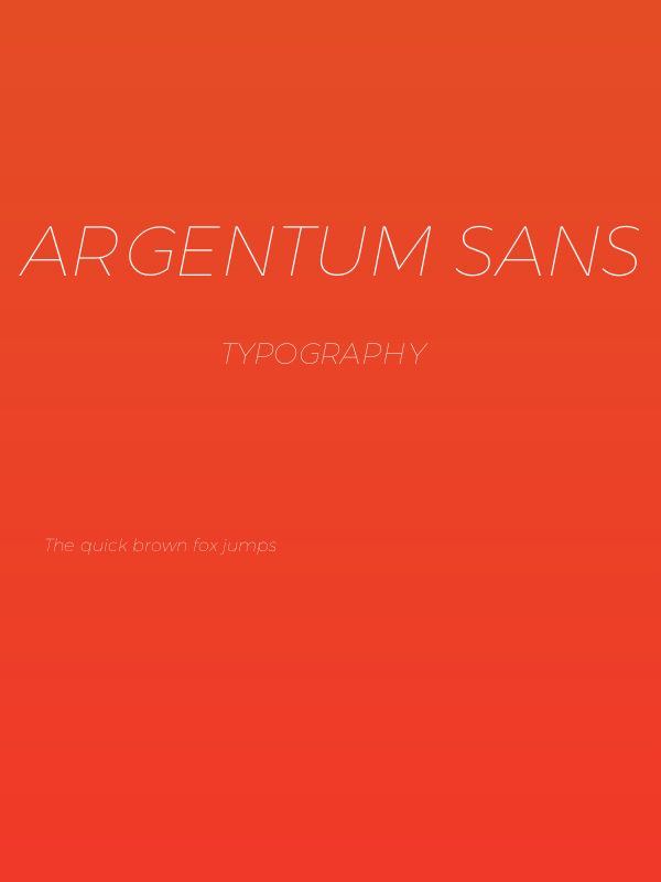 Argentum Sans Thin Italic Poster