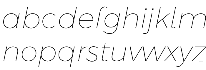 Argentum Sans Thin Italic Font LOWERCASE