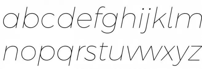 Argentum Sans Thin Italic फ़ॉन्ट लोअरकेस