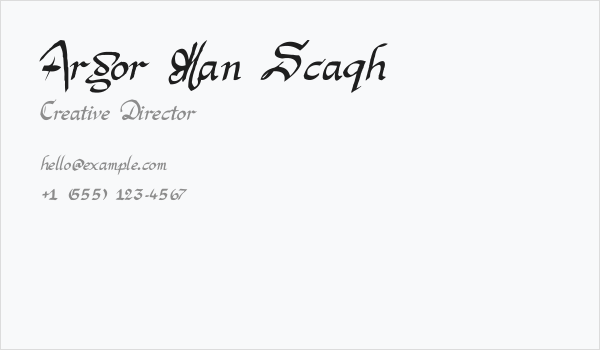 Argor Man Scaqh Business Card