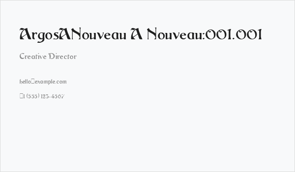 ArgosANouveau A Nouveau:001.001 Business Card