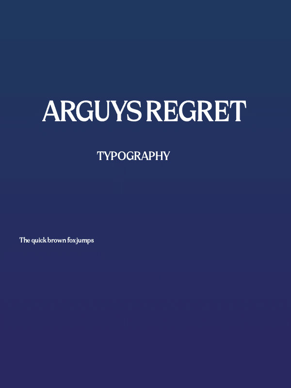 Arguys Regret Poster
